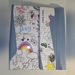 Trapper Keeper Creative Notebook Blue and White Nostalgic Doodle